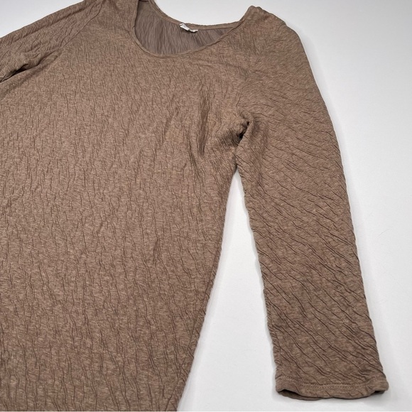 JJill Top Tunic Long Sleeve Tan Neutral Minimalist Lagenlook Office Career Brown - Picture 3 of 14